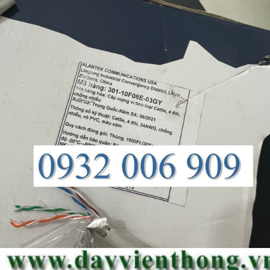 CÁP MẠNG ALANTEK CHỐNG NHIỄU CAT5E FTP MÃ 301-10F08E-03GY